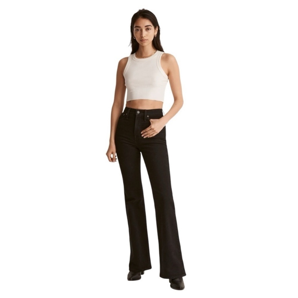 Madewell The Perfect Vintage‎ Flare Jean Size 24 Black Denim High Rise Flares